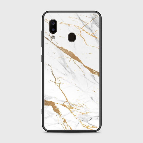 Samsung Galaxy A20 Cover - Mystic Marble Series - HQ Ultra Shine Premium Infinity Glass Soft Silicon Borders Case