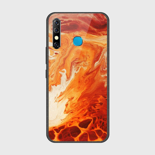 Infinix Hot 8 Cover- Mystic Marble Series - HQ Ultra Shine Premium Infinity Glass Soft Silicon Borders Case