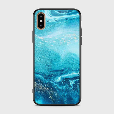 iPhone XS Max Cover - Mystic Marble Series - HQ Ultra Shine Premium Infinity Glass Soft Silicon Borders Case