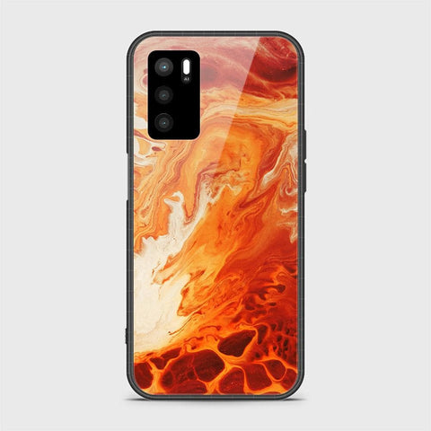 Oppo A16 Cover- Mystic Marble Series - HQ Ultra Shine Premium Infinity Glass Soft Silicon Borders Case