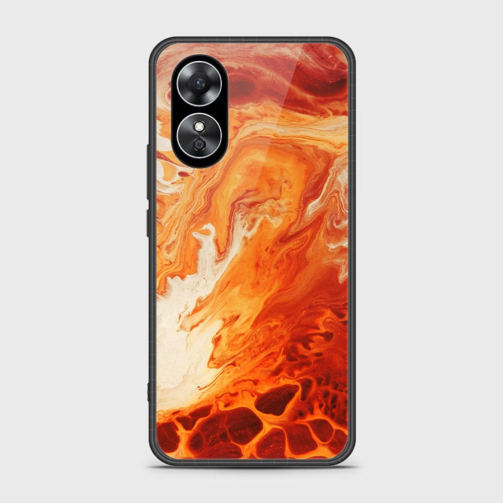 Oppo A17 Cover- Mystic Marble Series - HQ Ultra Shine Premium Infinity Glass Soft Silicon Borders Case