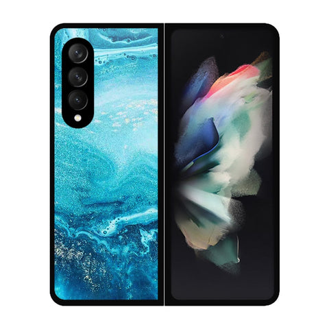 Samsung Galaxy Z Fold 3 5G Cover- Mystic Marble Series - HQ Premium Shine Durable Shatterproof Case - Soft Silicon Borders