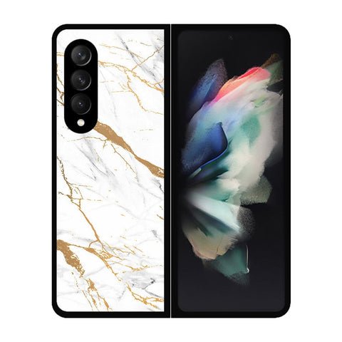 Samsung Galaxy Z Fold 3 5G Cover- Mystic Marble Series - HQ Premium Shine Durable Shatterproof Case - Soft Silicon Borders