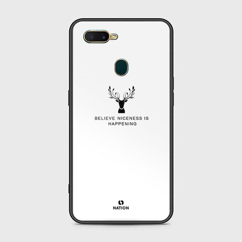 Oppo A7 Cover - Nice Series - HQ Ultra Shine Premium Infinity Glass Soft Silicon Borders Case