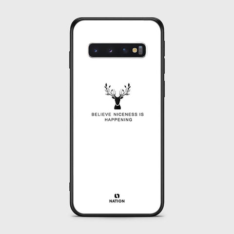 Samsung Galaxy S10 Cover - Nice Series - HQ Ultra Shine Premium Infinity Glass Soft Silicon Borders Case