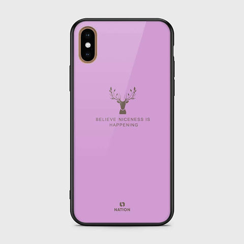 iPhone XS Max Cover - Nice Series - HQ Ultra Shine Premium Infinity Glass Soft Silicon Borders Case