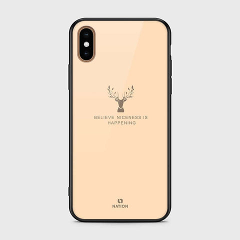 iPhone XS Max Cover - Nice Series - HQ Ultra Shine Premium Infinity Glass Soft Silicon Borders Case