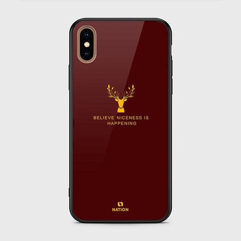 iPhone XS Cover- Nice Series - HQ Ultra Shine Premium Infinity Glass Soft Silicon Borders Case