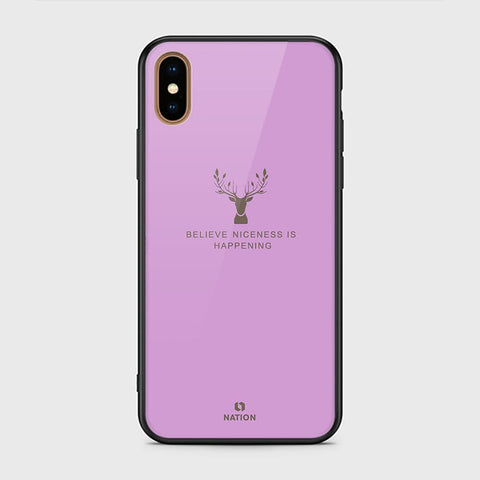 iPhone XS Cover- Nice Series - HQ Ultra Shine Premium Infinity Glass Soft Silicon Borders Case