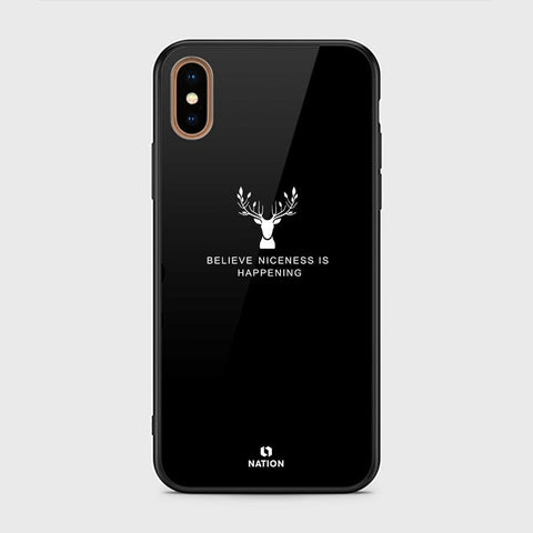 iPhone XS Cover- Nice Series - HQ Ultra Shine Premium Infinity Glass Soft Silicon Borders Case