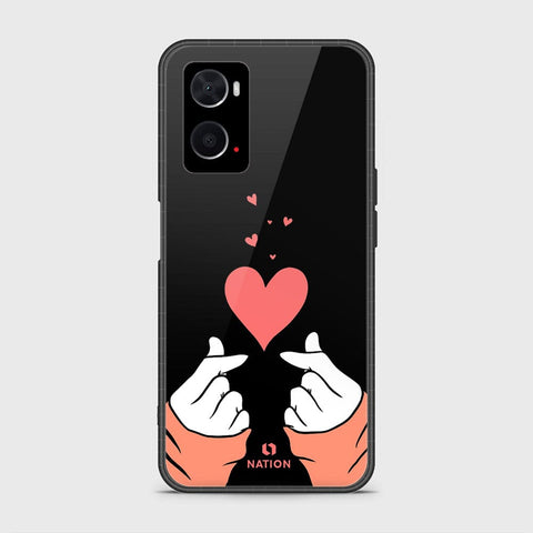 Oppo A76 Cover- Onation Heart Series - HQ Ultra Shine Premium Infinity Glass Soft Silicon Borders Case