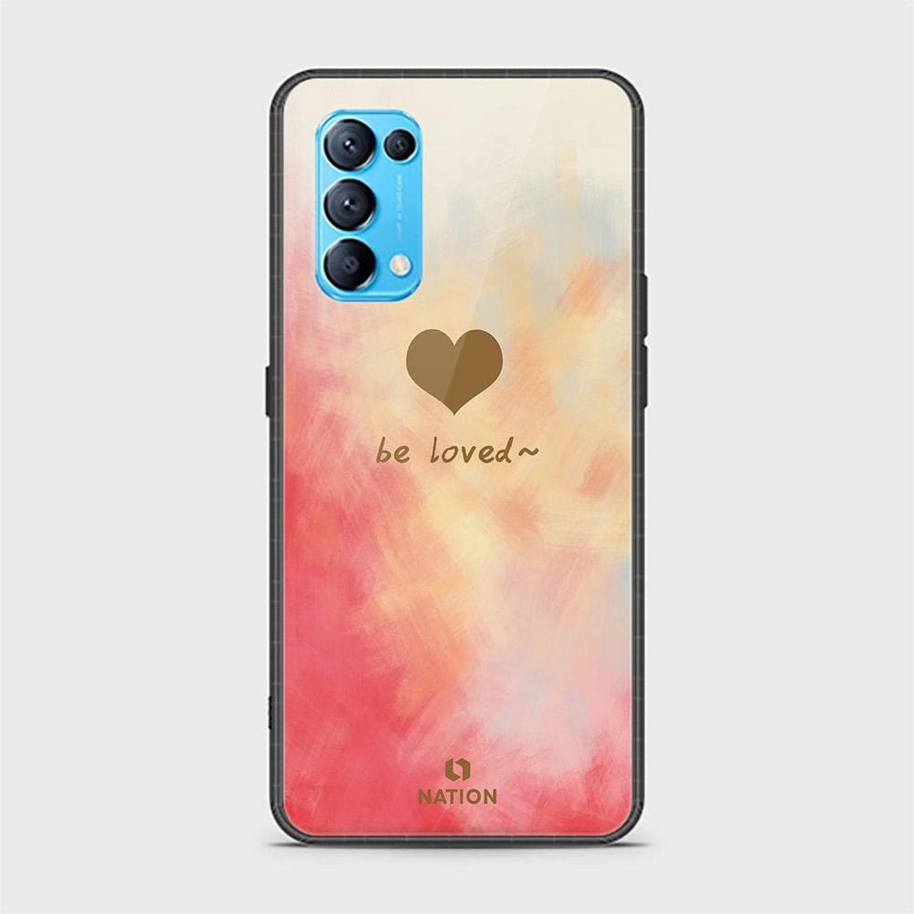 Oppo Find X3 Lite Cover - ONation Heart Series - HQ Ultra Shine Premium Infinity Glass Soft Silicon Borders Case