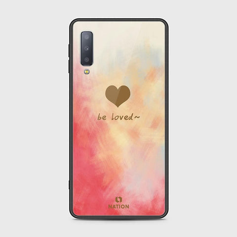 Samsung Galaxy A7 2018 Cover - Onation Heart Series - HQ Ultra Shine Premium Infinity Glass Soft Silicon Borders Case