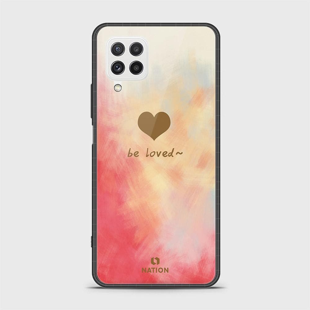 Samsung Galaxy M22 Cover - Onation Heart Series - HQ Ultra Shine Premium Infinity Glass Soft Silicon Borders Case