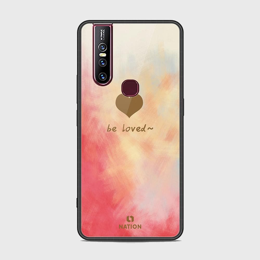 Vivo V15 Cover - Onation Heart Series - HQ Ultra Shine Premium Infinity Glass Soft Silicon Borders Case