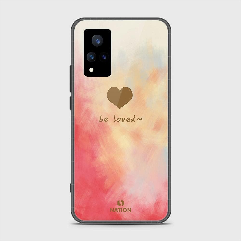 Vivo V21 Cover - Onation Heart Series - HQ Ultra Shine Premium Infinity Glass Soft Silicon Borders Case