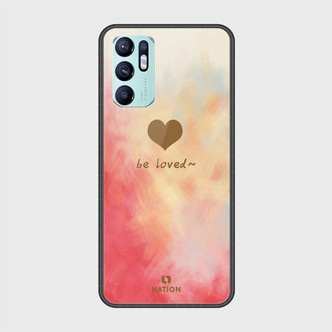 Oppo Reno 6 Cover - Onation Heart Series - HQ Ultra Shine Premium Infinity Glass Soft Silicon Borders Case