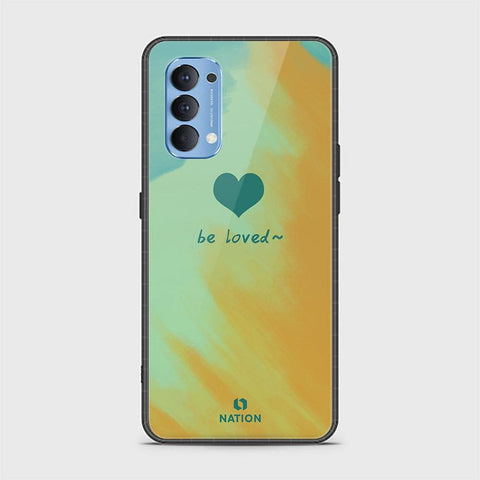 Oppo Reno 4 Cover - Onation Heart Series - HQ Ultra Shine Premium Infinity Glass Soft Silicon Borders Case