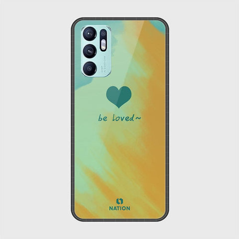 Oppo Reno 6 Cover - Onation Heart Series - HQ Ultra Shine Premium Infinity Glass Soft Silicon Borders Case