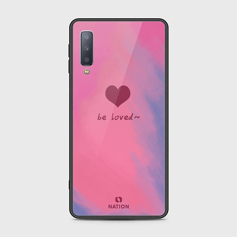 Samsung Galaxy A7 2018 Cover - Onation Heart Series - HQ Ultra Shine Premium Infinity Glass Soft Silicon Borders Case