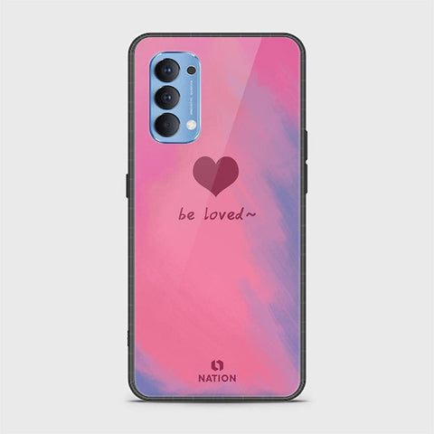 Oppo Reno 4 Cover - Onation Heart Series - HQ Ultra Shine Premium Infinity Glass Soft Silicon Borders Case