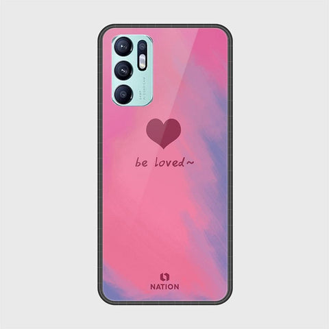 Oppo Reno 6 Cover - Onation Heart Series - HQ Ultra Shine Premium Infinity Glass Soft Silicon Borders Case