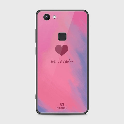 Vivo V7 Plus Cover - ONation Heart Series - HQ Ultra Shine Premium Infinity Glass Soft Silicon Borders Case