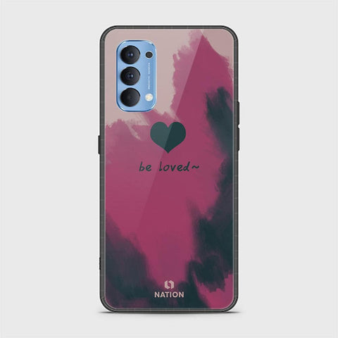 Oppo Reno 4 Cover - Onation Heart Series - HQ Ultra Shine Premium Infinity Glass Soft Silicon Borders Case