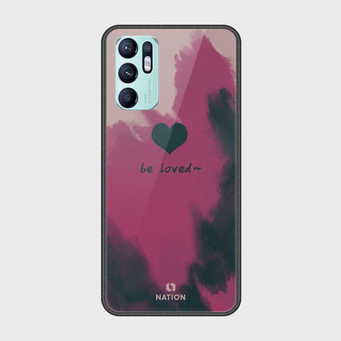 Oppo Reno 6 Cover - Onation Heart Series - HQ Ultra Shine Premium Infinity Glass Soft Silicon Borders Case