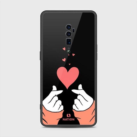 Oppo Reno 10x Zoom Cover - ONation Heart Series - HQ Ultra Shine Premium Infinity Glass Soft Silicon Borders Case