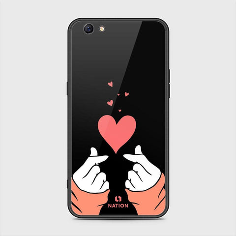 Oppo F3 Plus Cover - ONation Heart Series - HQ Ultra Shine Premium Infinity Glass Soft Silicon Borders Case