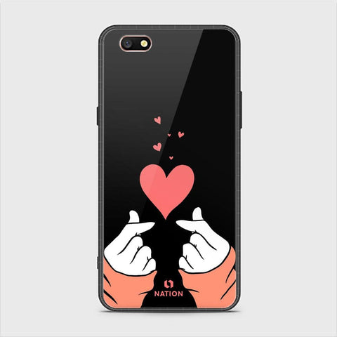 Oppo A77 Cover - ONation Heart Series - HQ Ultra Shine Premium Infinity Glass Soft Silicon Borders Case