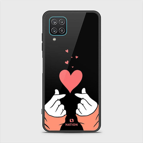 Samsung Galaxy A12 Cover - ONation Heart Series - HQ Ultra Shine Premium Infinity Glass Soft Silicon Borders Case