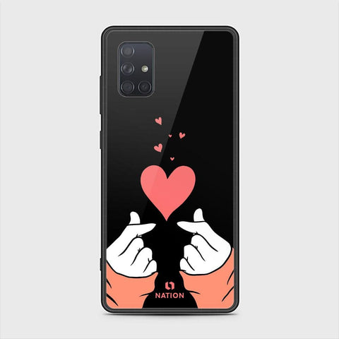 Samsung Galaxy A71 Cover - ONation Heart Series - HQ Ultra Shine Premium Infinity Glass Soft Silicon Borders Case