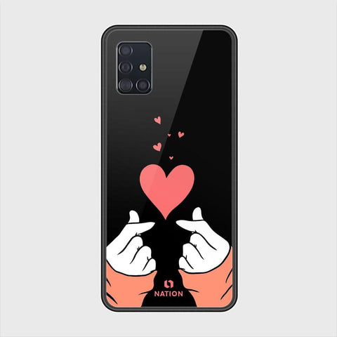 Samsung Galaxy A51 Cover - ONation Heart Series - HQ Ultra Shine Premium Infinity Glass Soft Silicon Borders Case