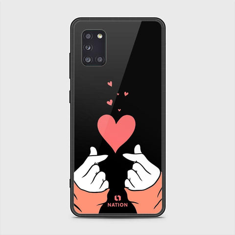 Samsung Galaxy A31 Cover - ONation Heart Series - HQ Ultra Shine Premium Infinity Glass Soft Silicon Borders Case