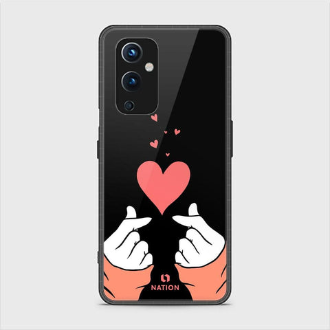 OnePlus 9 Cover - ONation Heart Series - HQ Ultra Shine Premium Infinity Glass Soft Silicon Borders Case