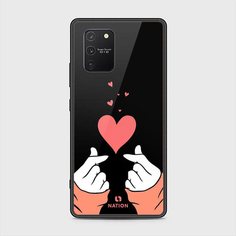 Samsung Galaxy S10 Lite Cover - ONation Heart Series - HQ Ultra Shine Premium Infinity Glass Soft Silicon Borders Case