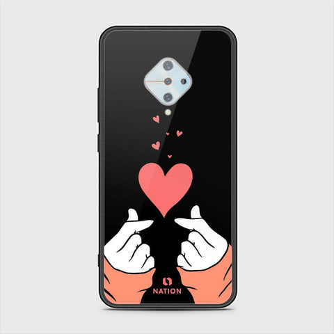 Vivo S1 Pro Cover - ONation Heart Series - HQ Ultra Shine Premium Infinity Glass Soft Silicon Borders Case