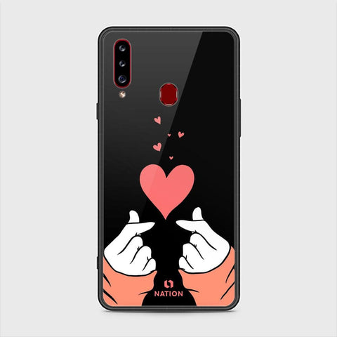 Samsung Galaxy A20s Cover - ONation Heart Series - HQ Ultra Shine Premium Infinity Glass Soft Silicon Borders Case