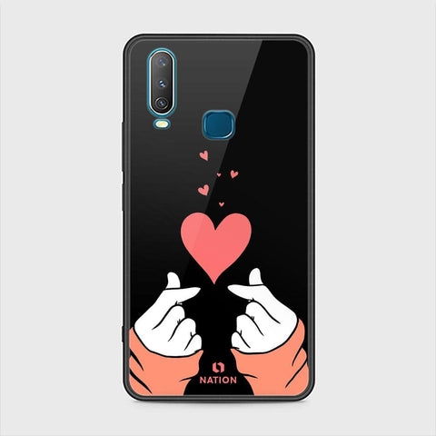 Vivo Y15 Cover - ONation Heart Series - HQ Ultra Shine Premium Infinity Glass Soft Silicon Borders Case