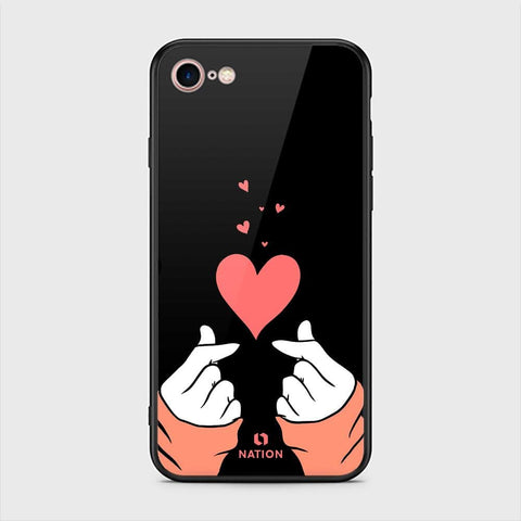 iPhone 8 / 7 Cover - Onation Heart Series - HQ Ultra Shine Premium Infinity Glass Soft Silicon Borders Case