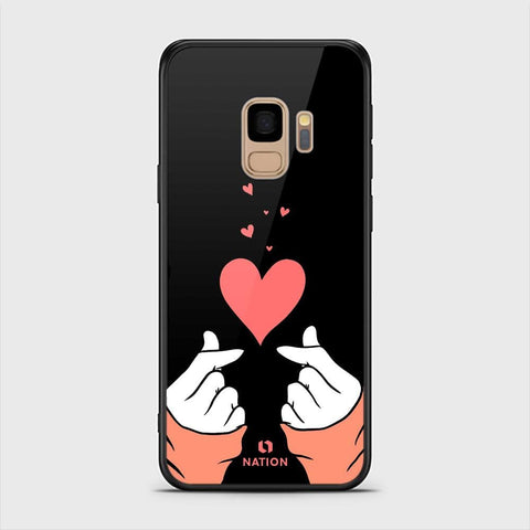 Samsung Galaxy S9 Cover - Onation Heart Series - HQ Ultra Shine Premium Infinity Glass Soft Silicon Borders Case