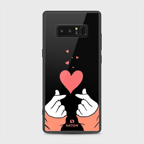 Samsung Galaxy Note 8 Cover - Onation Heart Series - HQ Ultra Shine Premium Infinity Glass Soft Silicon Borders Case