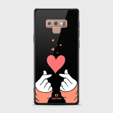 Samsung Galaxy Note 9 Cover - Onation Heart Series - HQ Ultra Shine Premium Infinity Glass Soft Silicon Borders Case