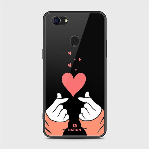 Oppo F5 Cover - Onation Heart Series - HQ Ultra Shine Premium Infinity Glass Soft Silicon Borders Case