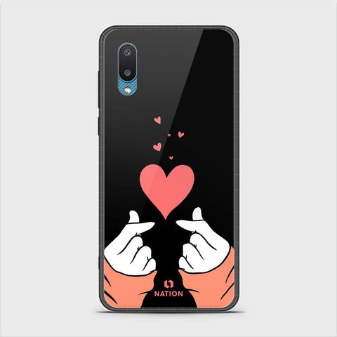 Samsung Galaxy A02 Cover - ONation Heart Series - HQ Ultra Shine Premium Infinity Glass Soft Silicon Borders Case