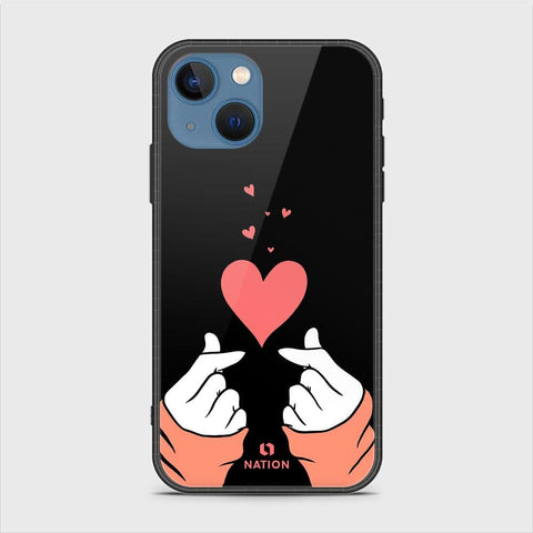 iPhone 13 Cover - Onation Heart Series - HQ Ultra Shine Premium Infinity Glass Soft Silicon Borders Case