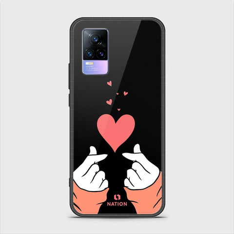 Vivo V21e Cover - Onation Heart Series - HQ Ultra Shine Premium Infinity Glass Soft Silicon Borders Case