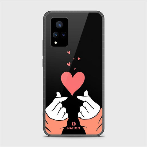 Vivo V21 Cover - Onation Heart Series - HQ Ultra Shine Premium Infinity Glass Soft Silicon Borders Case